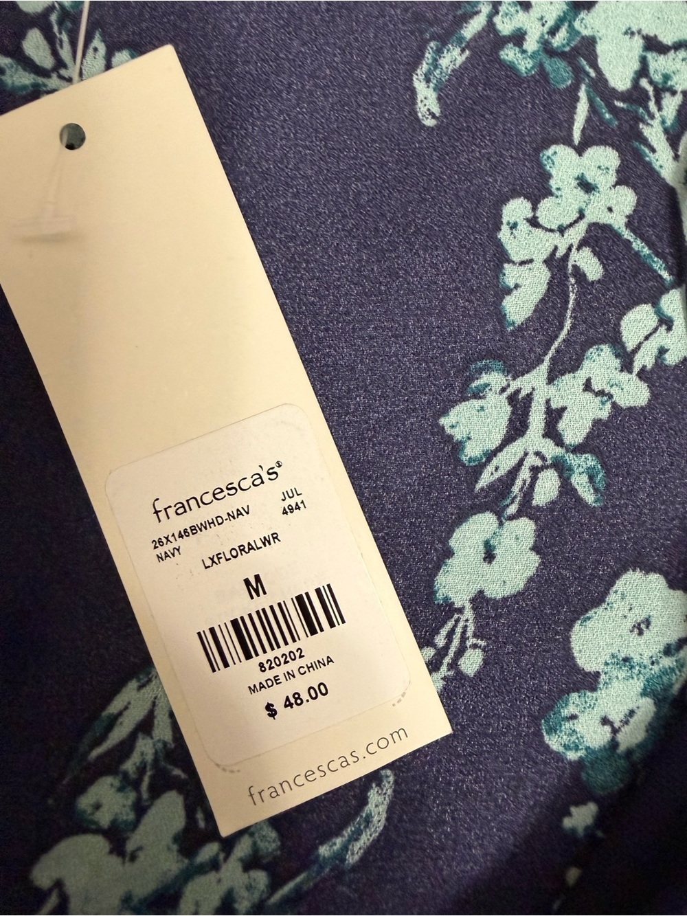 Jun & Ivy navy blue floral mini dress long sleeves size M - Picture 4 of 10
